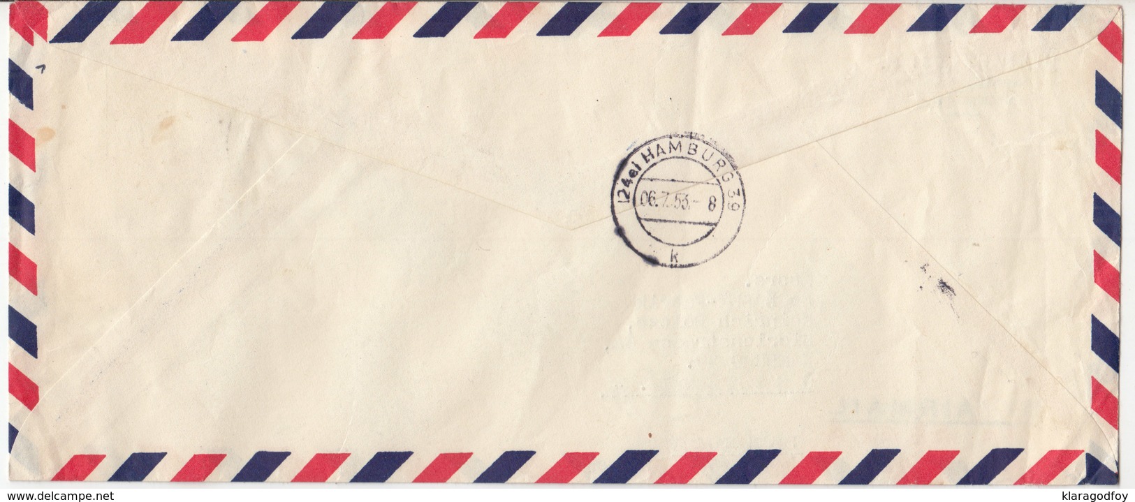 Peru, Juan Heresi Airmail Letter Cover Travelled 1953 Arequipa To Hamburg B180205 - Pérou