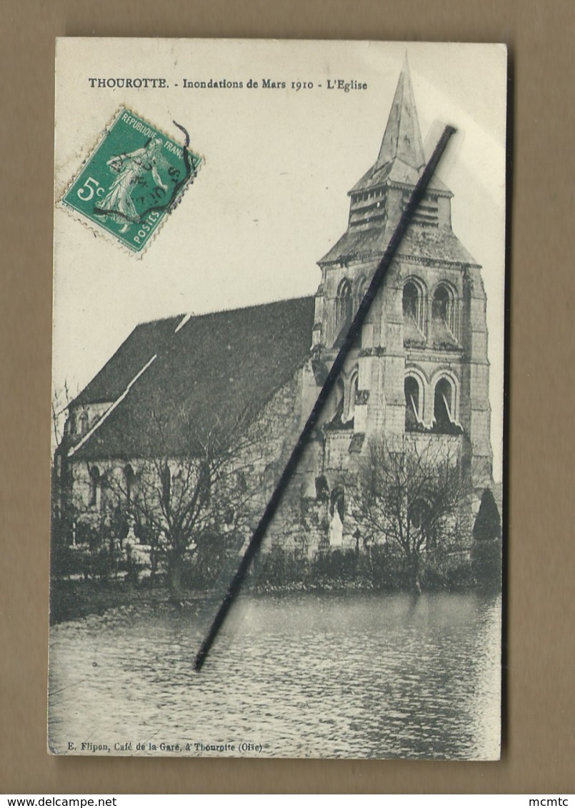 CPA  Abîmée -  Thourotte - Inondations De Mars 1910 - L'église - Thourotte