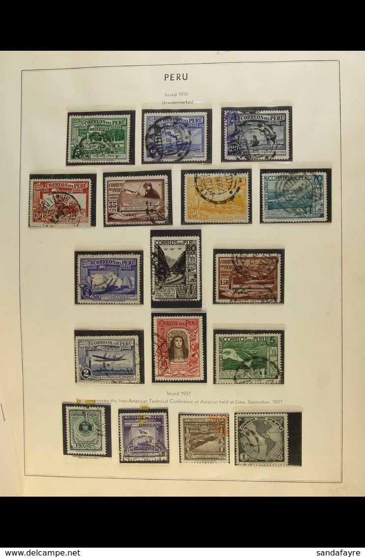 SOUTH AND CENTRAL AMERICA AIR POSTS USED Collection On Scott Leaves - Rarely Offered. 1920's To 1940's Covering Most Cou - Altri & Non Classificati