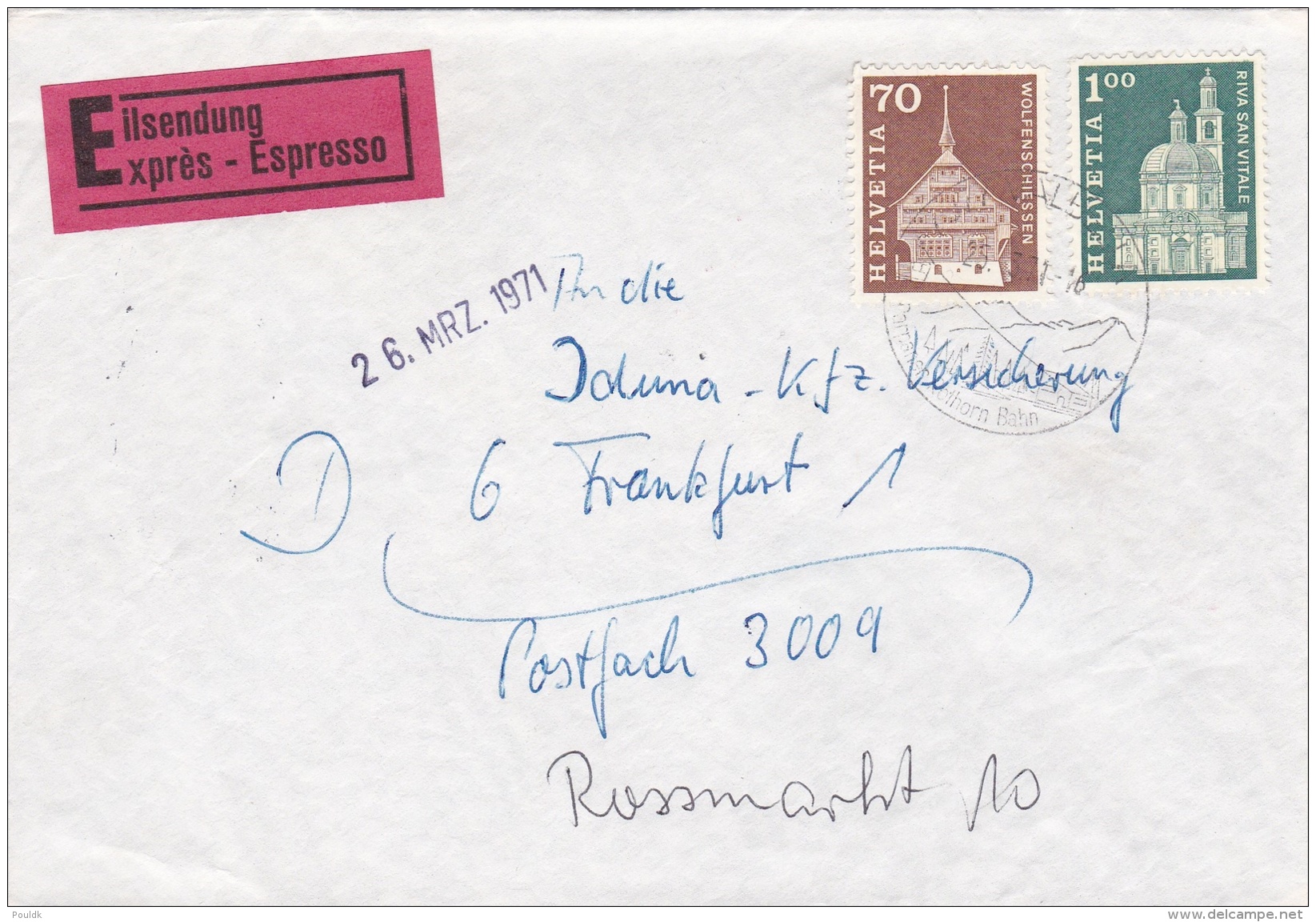 Switzerland Express Cover Posted 1971 To Germany (G88-23) - Briefe U. Dokumente