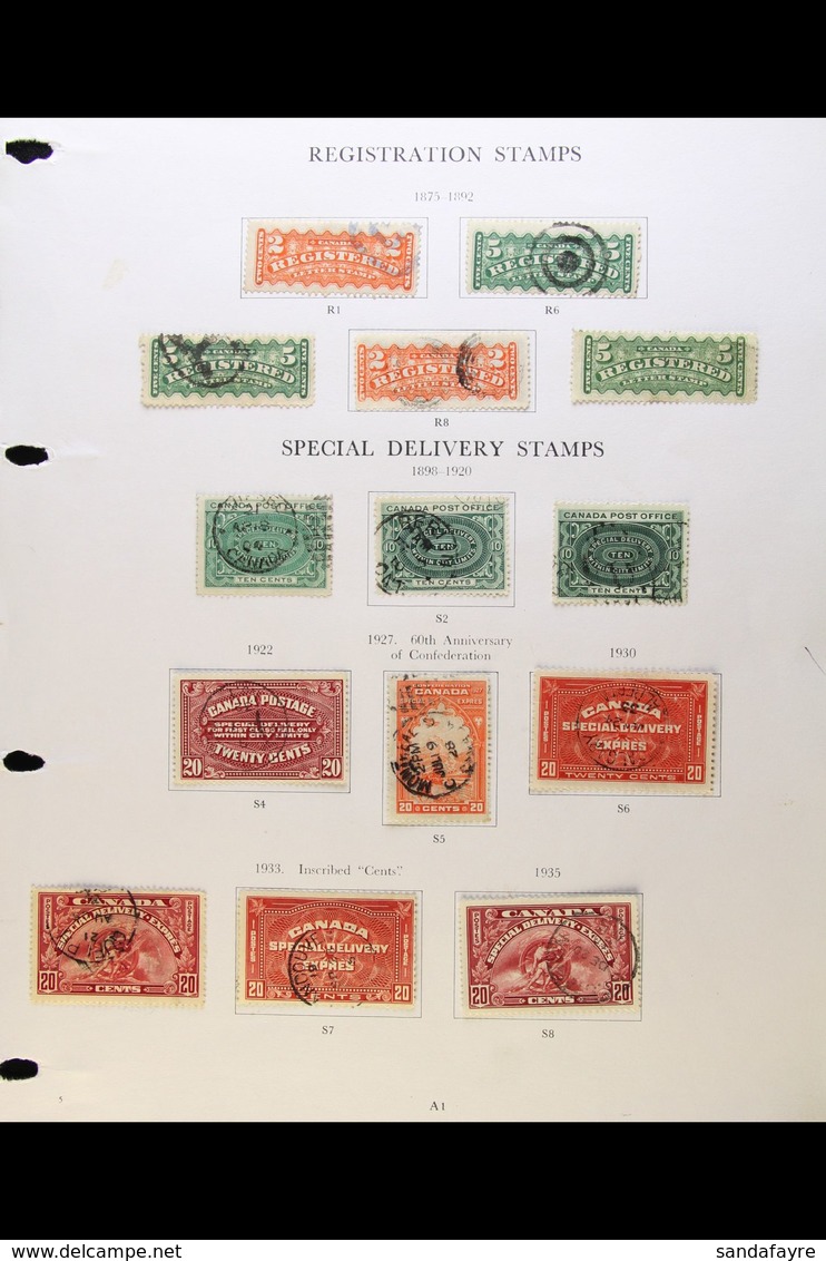 1875-1978 USED "BACK OF THE COLLECTION" Presented On Printed Pages. Includes 1875-92 Registration 2c & 5c Shades, 1898-1 - Altri & Non Classificati