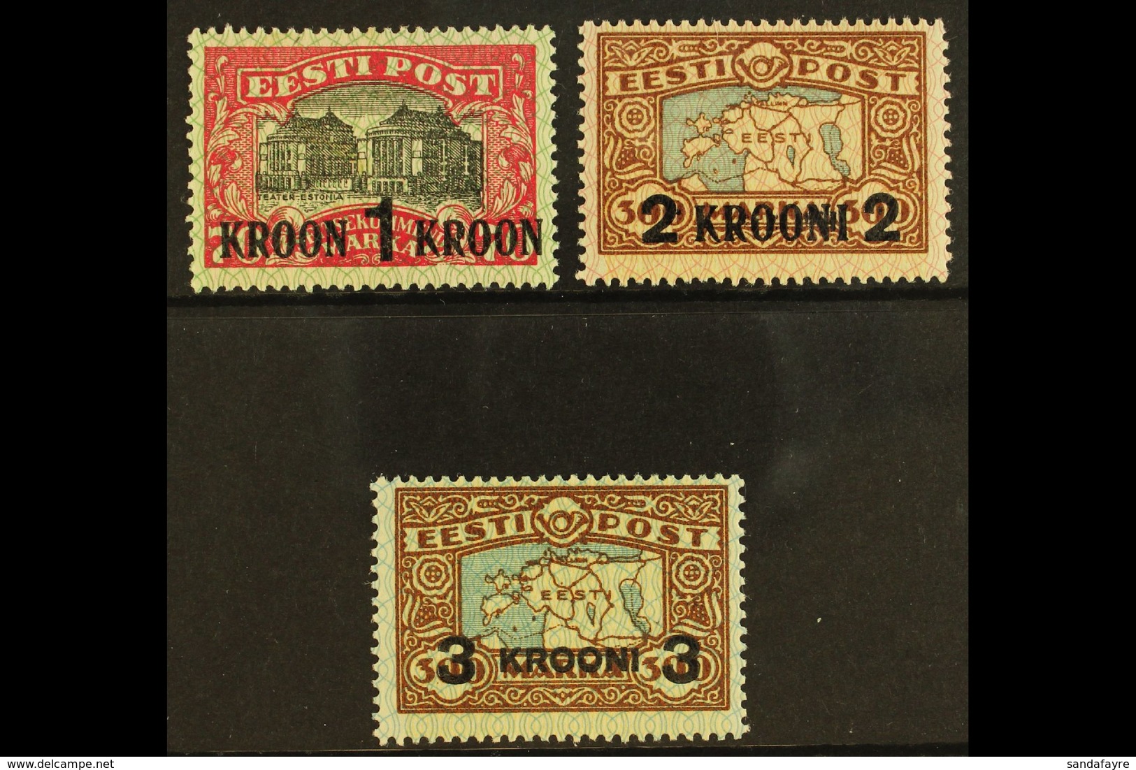 1930 Surcharged Map Set, Mi 87/89, SG 88/90, Very Fine Mint (3 Stamps) For More Images, Please Visit Http://www.sandafay - Estonia