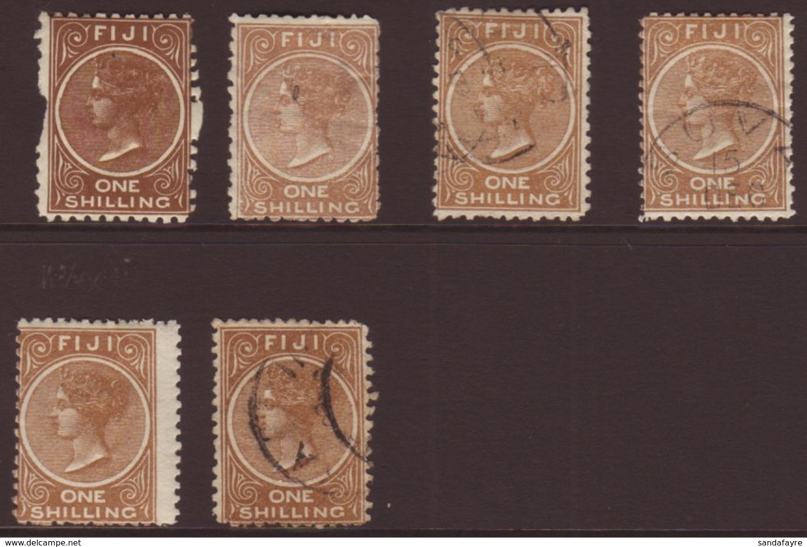 1881-89 1s Mint Or Used Group With Perf 10 Mint (this With Missing Pins On Both Vertical Sides), Perf 11 X 10 Mint, Perf - Fiji (...-1970)