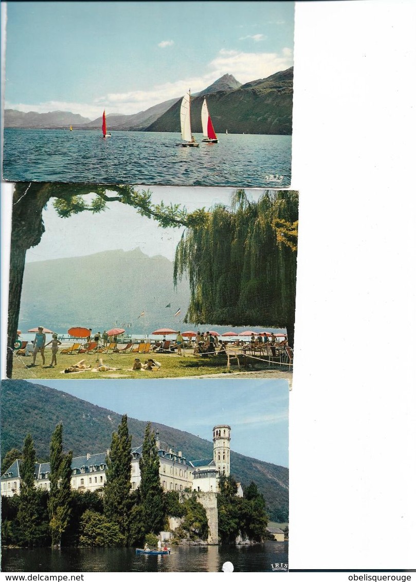 73 AIX LES BAINS LOT 3 CARTES BORDS DU LAC ABBAYE HAUTECOMBE - Aix Les Bains