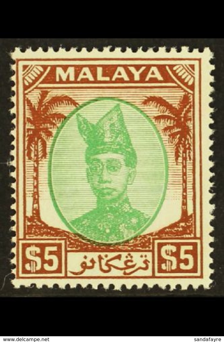 TRENGGANU 1949 $5 Sultan Ismail, SG 87, Very Fine NHM. For More Images, Please Visit Http://www.sandafayre.com/itemdetai - Altri & Non Classificati