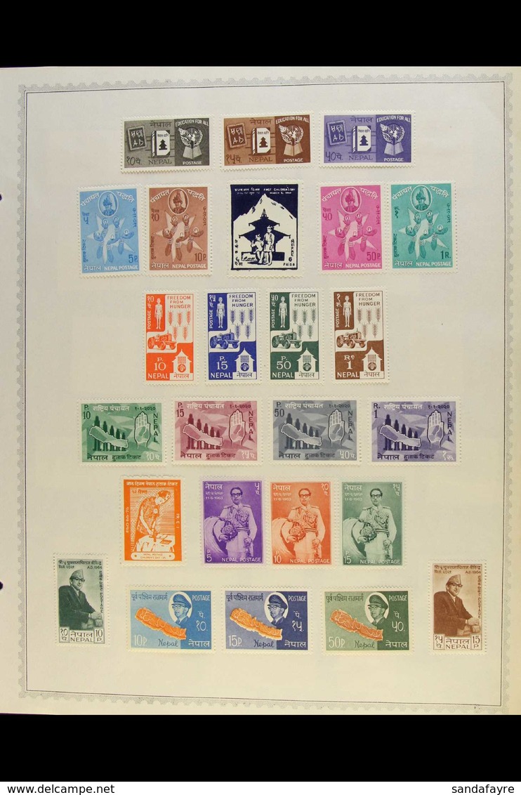 1949-82 MINT / NHM COLLECTION. An Attractive, ALL DIFFERENT Collection Of Sets & Miniature Sheets Presented On Album Pag - Nepal