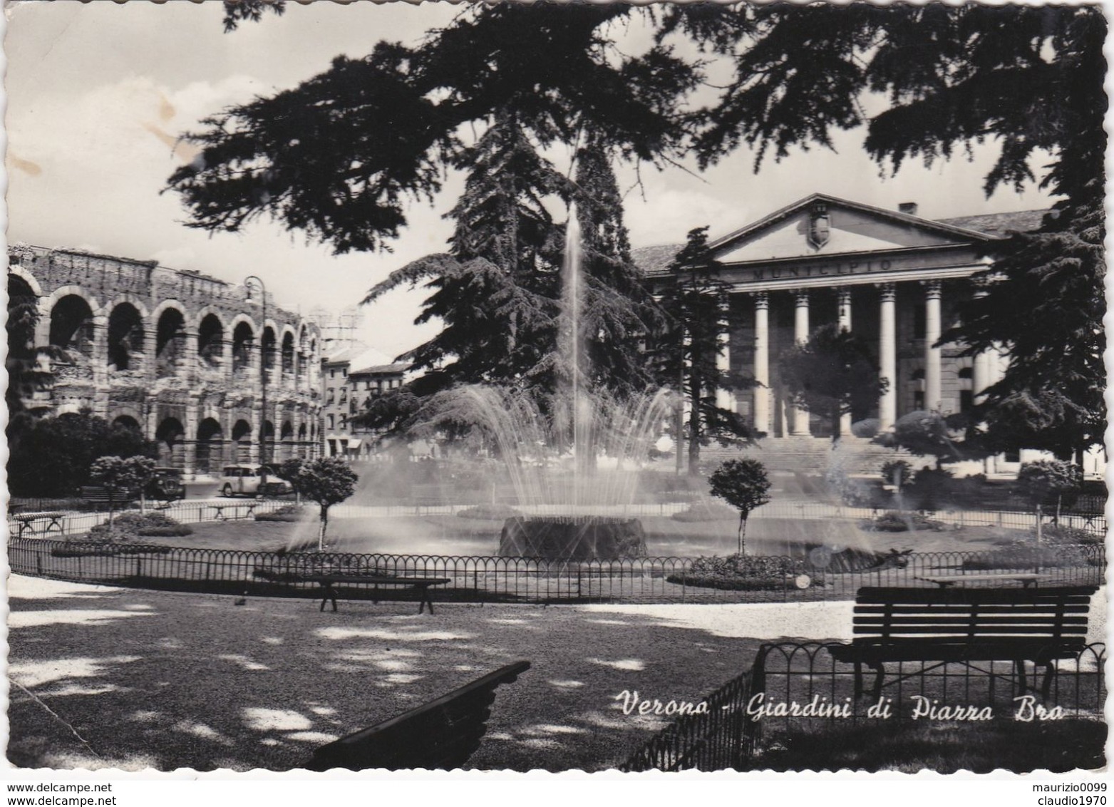 CARTOLINA - POSTCARD VERONA - GIARDINI DI PIAZZA BRA - Verona