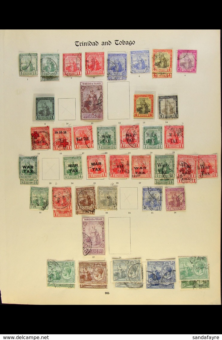 1913-35 USED COLLECTION We Note 1913-23 Values To 5s, 1915 & 1916 Red Cross Overprints, 1917-18 Most War Tax Overprints, - Trindad & Tobago (...-1961)