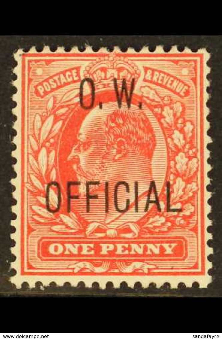 OFFICIAL OFFICE OF WORKS 1902-3 1d Scarlet "O.W. OFFICIAL" Overprint, SG O37, Very Fine Mint, Expertisation Mark On Reve - Unclassified