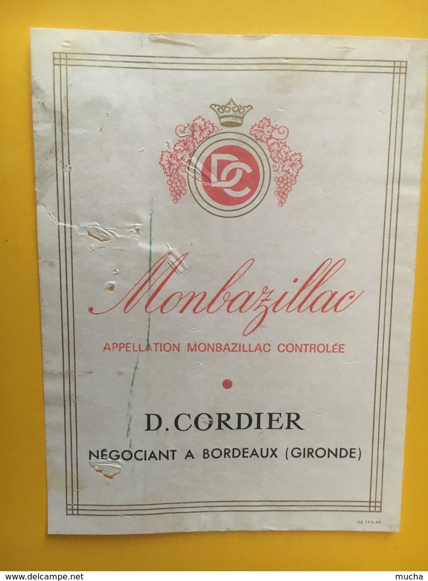 6871 - Monbazillac D,Cordier Déchirée Réparée - Bordeaux