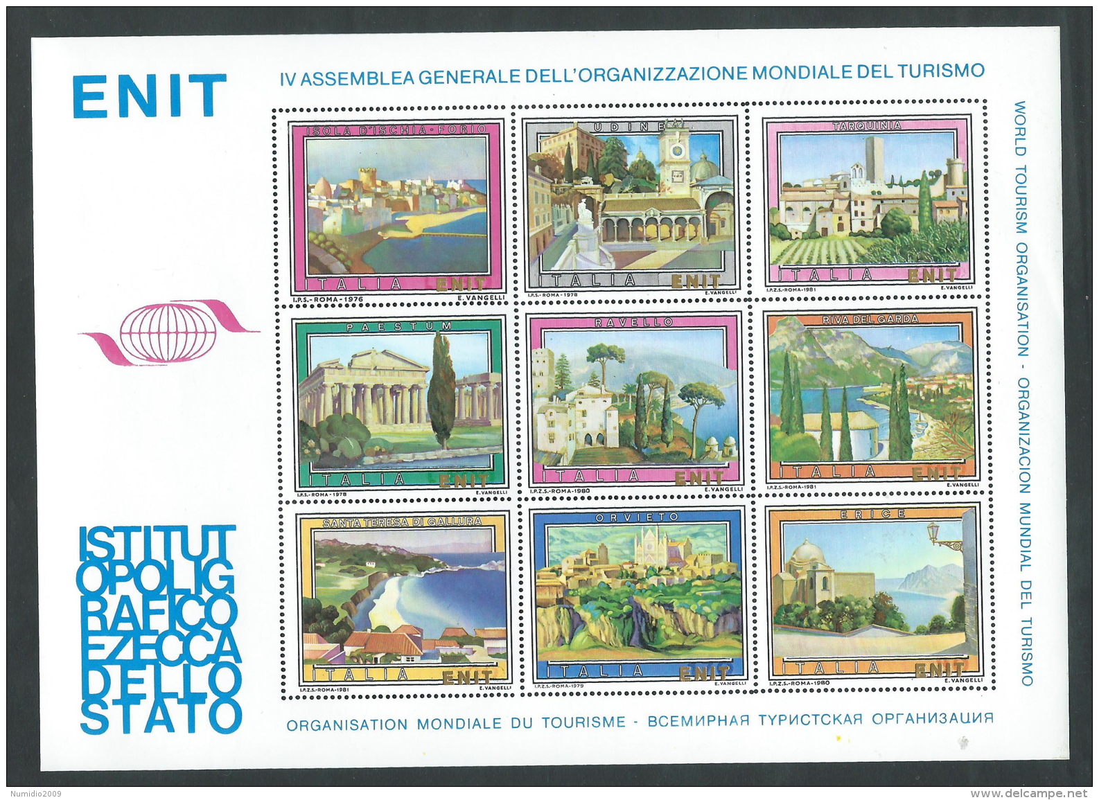 1981 ITALIA FOGLIETTO ERINNOFILO ENIT TURISMO - Cinderellas