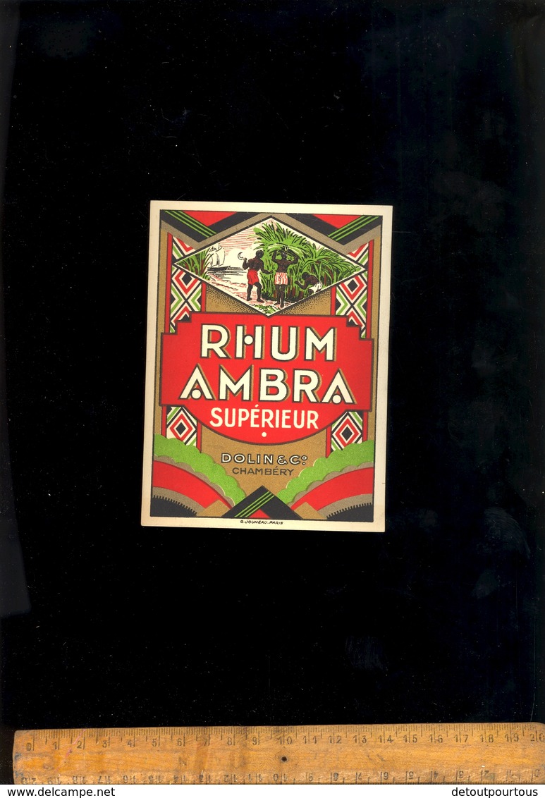 Etiquette De Rhum AMBRA SUPERIEUR DOLIN & Cie De CHAMBERY Savoie  Vers 1922/1930 - Rhum