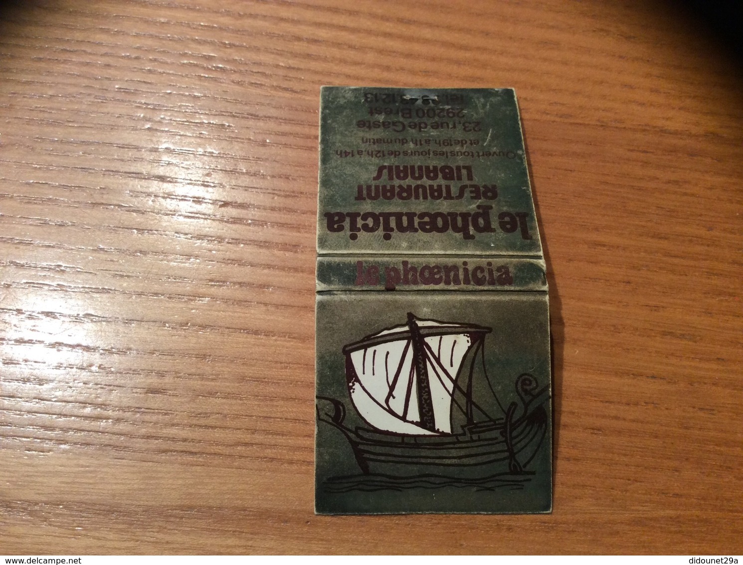 Pochette D'allumettes SEITA « le Phoenicia BREST (29) » (plan, Bateau) - Boites D'allumettes