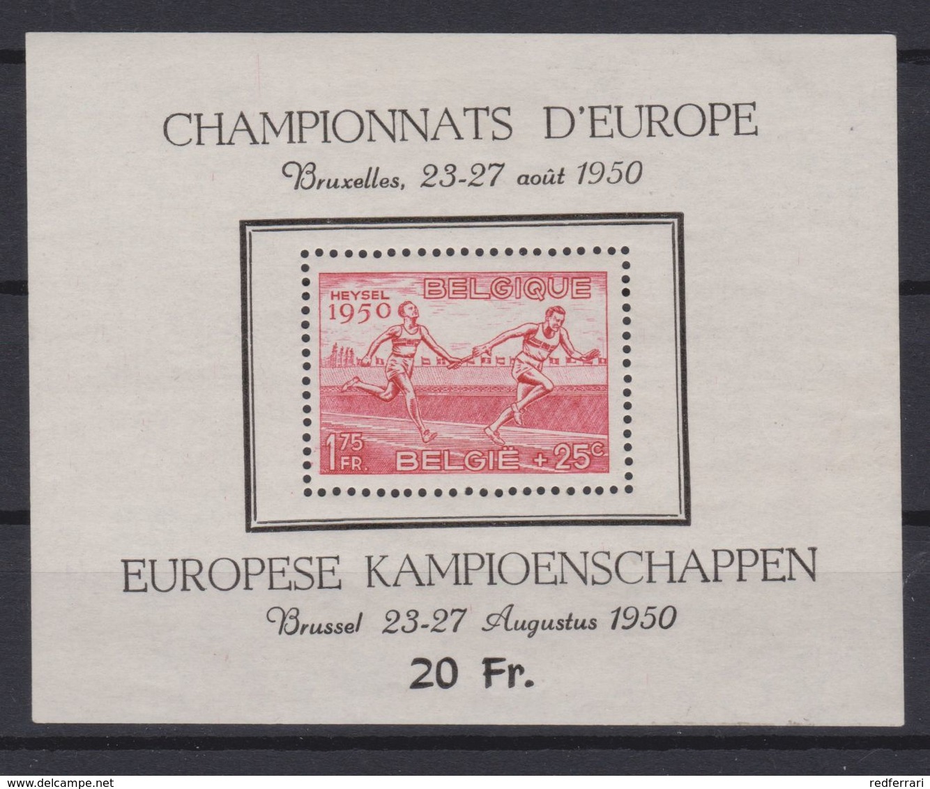 2043 Belgie Europese Atletiekkampioenschappen Bl 29 . - 1924-1960