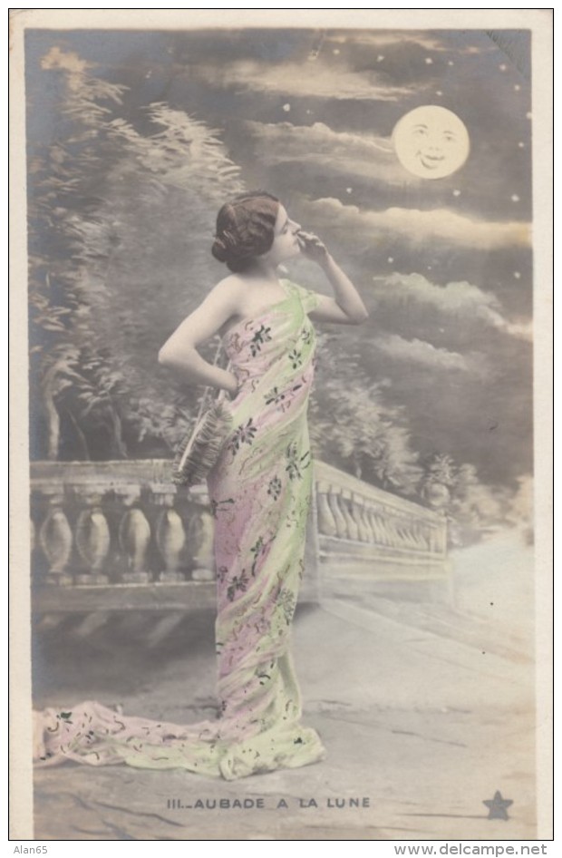 Aubade A La Lune Dawn Serenade To The Moon, Fashion, C1900s Vintage Postcard - Fashion