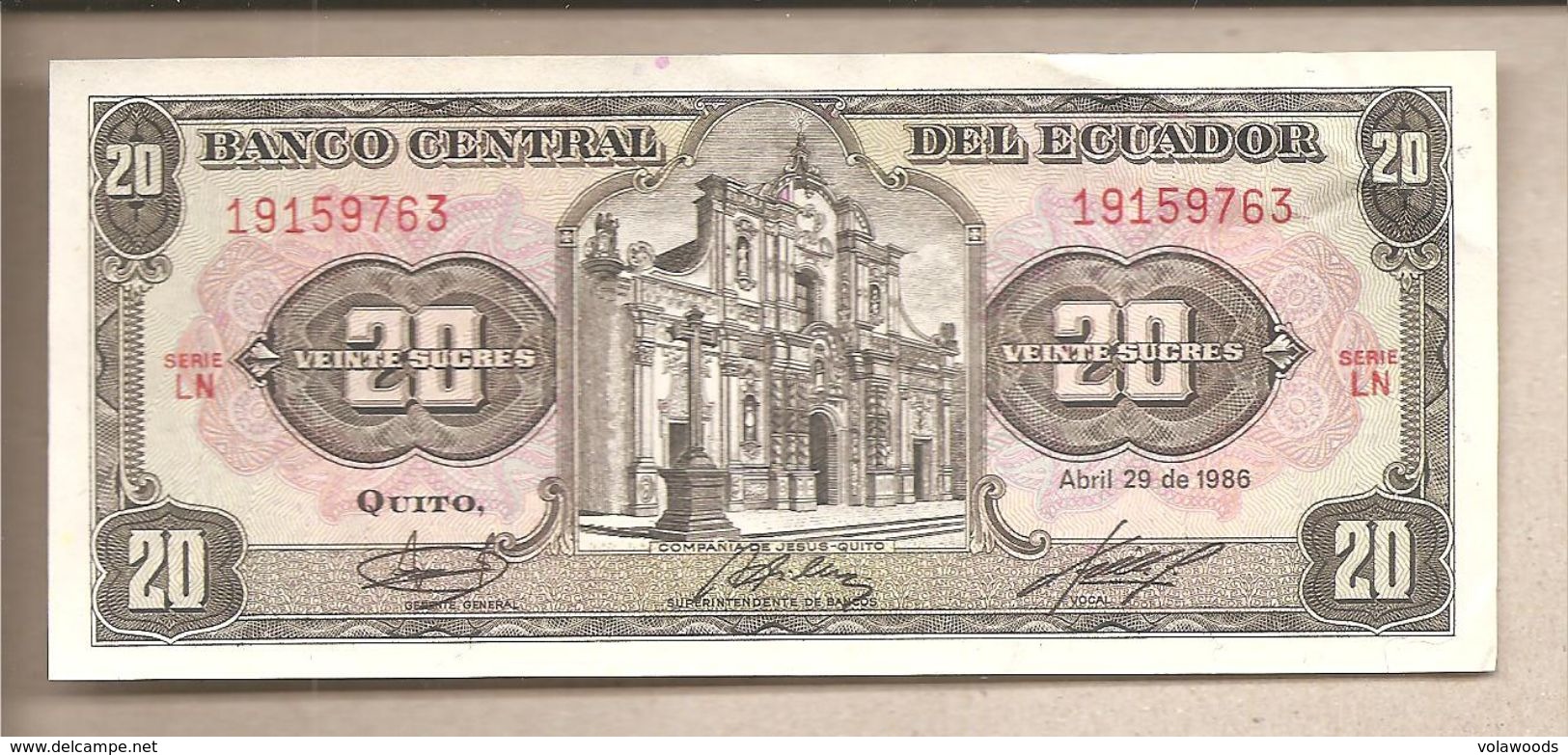 Ecuador - Banconota Circolata QFdS Da 20 Sucres P-121 Aa.3 - 1986 - Ecuador