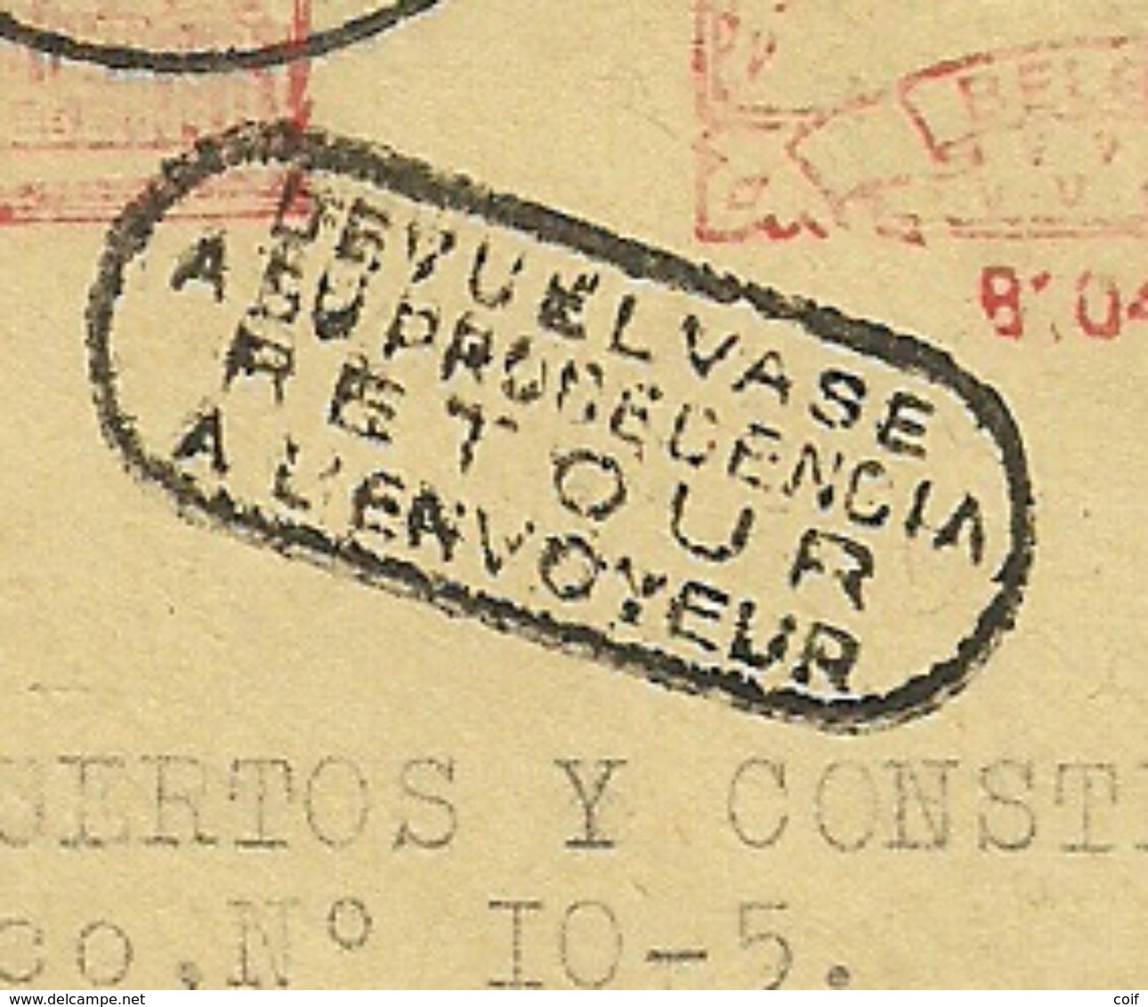 Brief Met Roodfrankeering (B1045) Aangetekend Stempel ANTWERPEN 20 Naar ESPAGNE, Stempel DEVUELVASE / RETOUR..... - 1960-1979