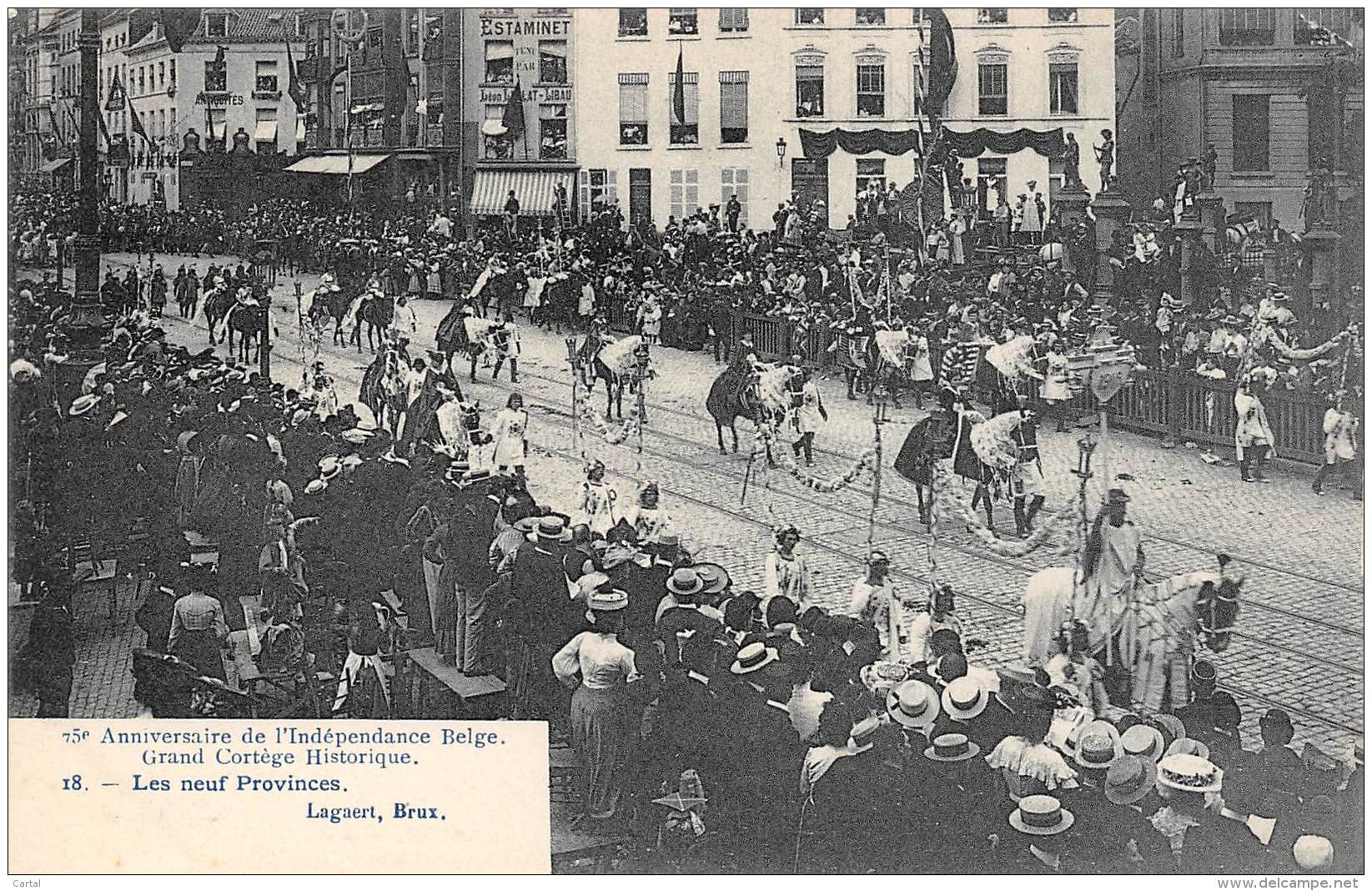 75e Anniversaire De L'Indépendance Belge - Grand Cortège Historique - 18 - Les Neuf Provinces - Fêtes, événements