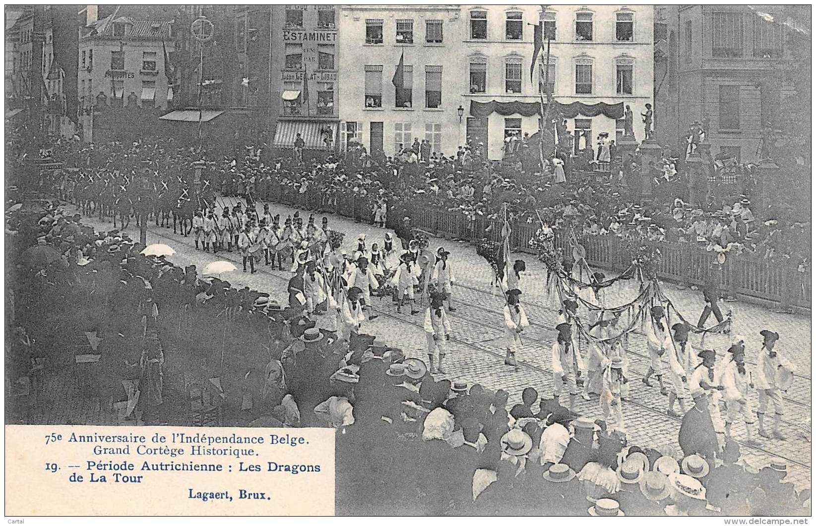 75e Anniversaire De L'Indépendance Belge - Grand Cortège Historique - 19 - Période Autrichienne - Les Dragons De La Tour - Fêtes, événements