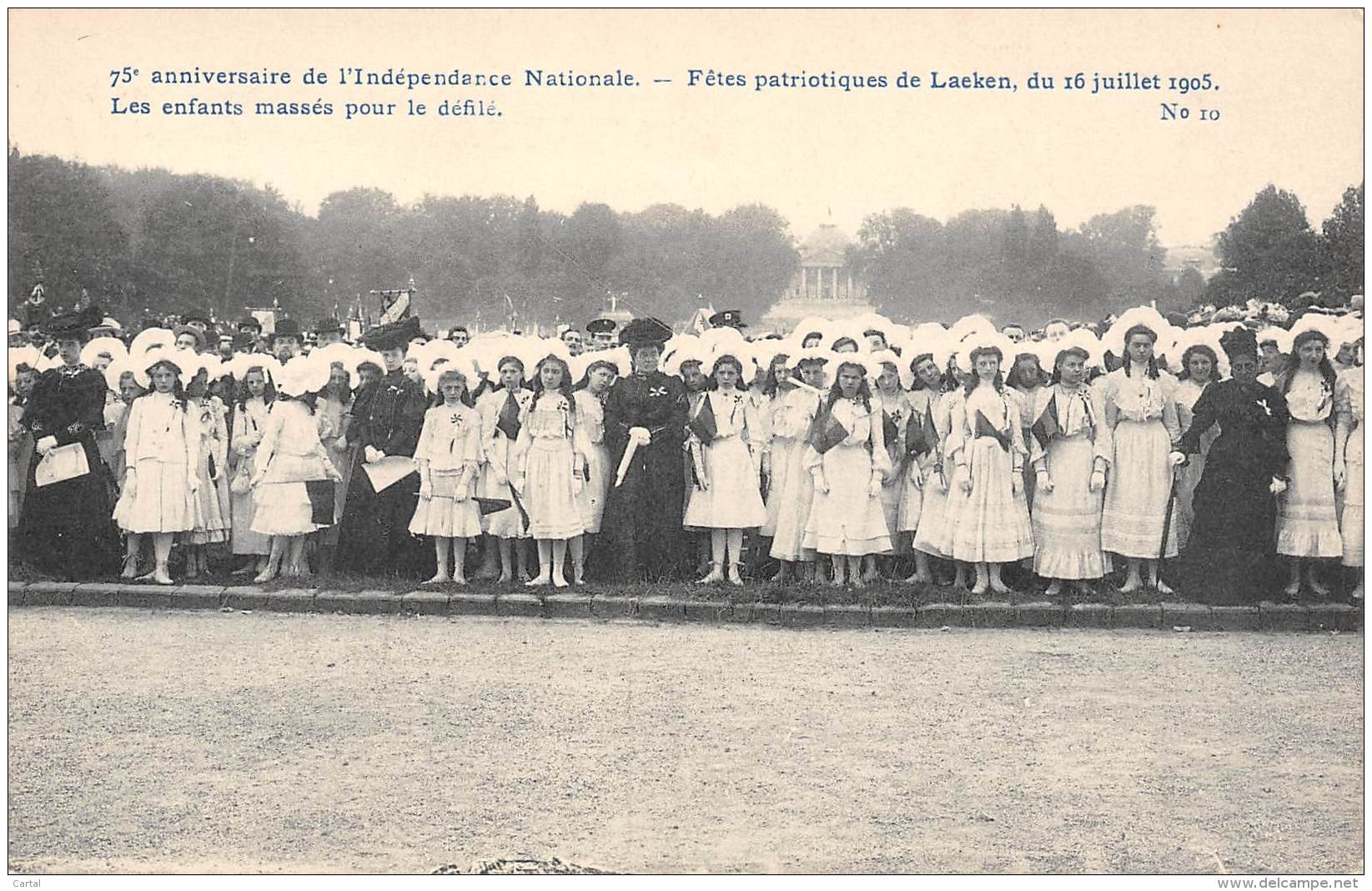 75e Anniversaire De L'Indépendance Nationale - Fêtes Patriotiques De Laeken 16-07-1905 - Les Enfants Massés - Feiern, Ereignisse