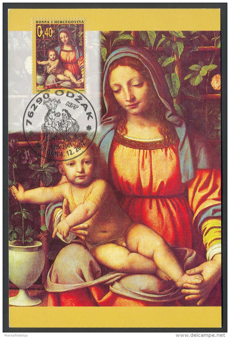 Bosnia Herzegovina, 2002, Croatian Post, (# 102) - Christmas, Maxi Card - Bosnia Erzegovina