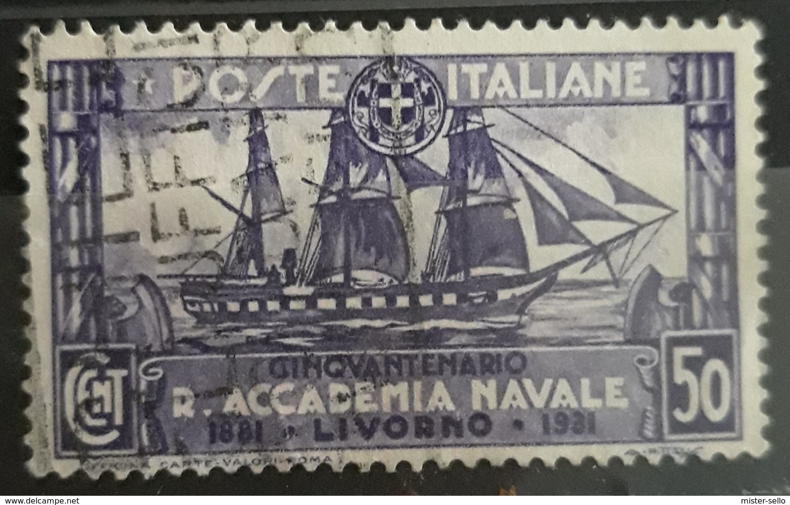 ITALIA 1931 The 50th Anniversary Of The Royal Navy Academy. USADO - USED - Usados