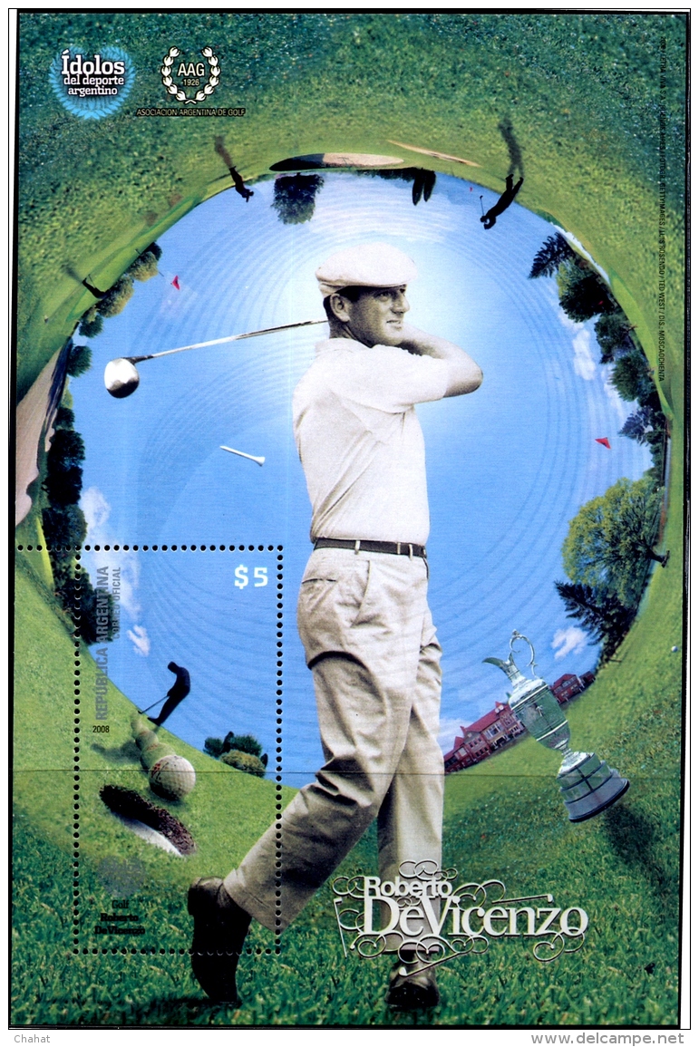 SPORTS-GOLF-IDOLS OF ARGENTINA-MS-MNH-M-106 - Golf