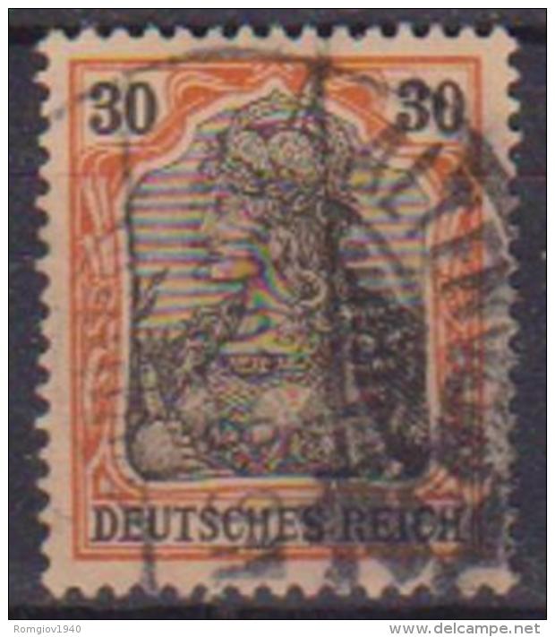 GERMANIA REICH IMPERO 1902 FIGURA ALLEGORICA  DELLA GERMANIA LEGGENDA DEUTSCHES UNIF. 72 USATO VF - Usati