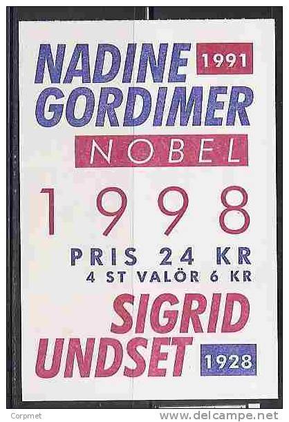 SWEDEN - NADINE GORDIMER - SIGRID UNDSET - 1998 NOBEL PRIZE - BOOKLET - CARNET  - Yvert # C 2064 - Complete VF USED - 1981-..