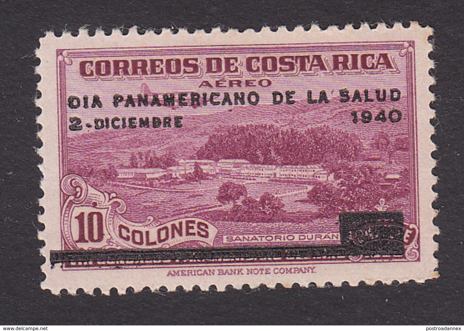 Costa Rica, Scott #C54, Mint Hinged, Duran Sanatorium, Issued 1940 - Costa Rica