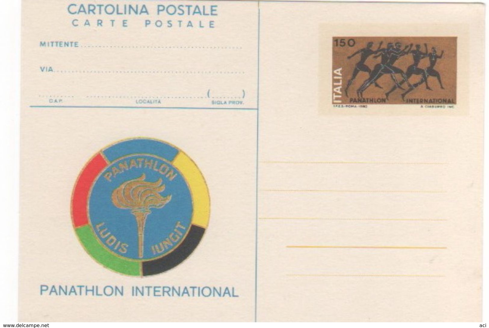 Italy 1980 Panathlon International Unused Postal Card - 1971-80: Used