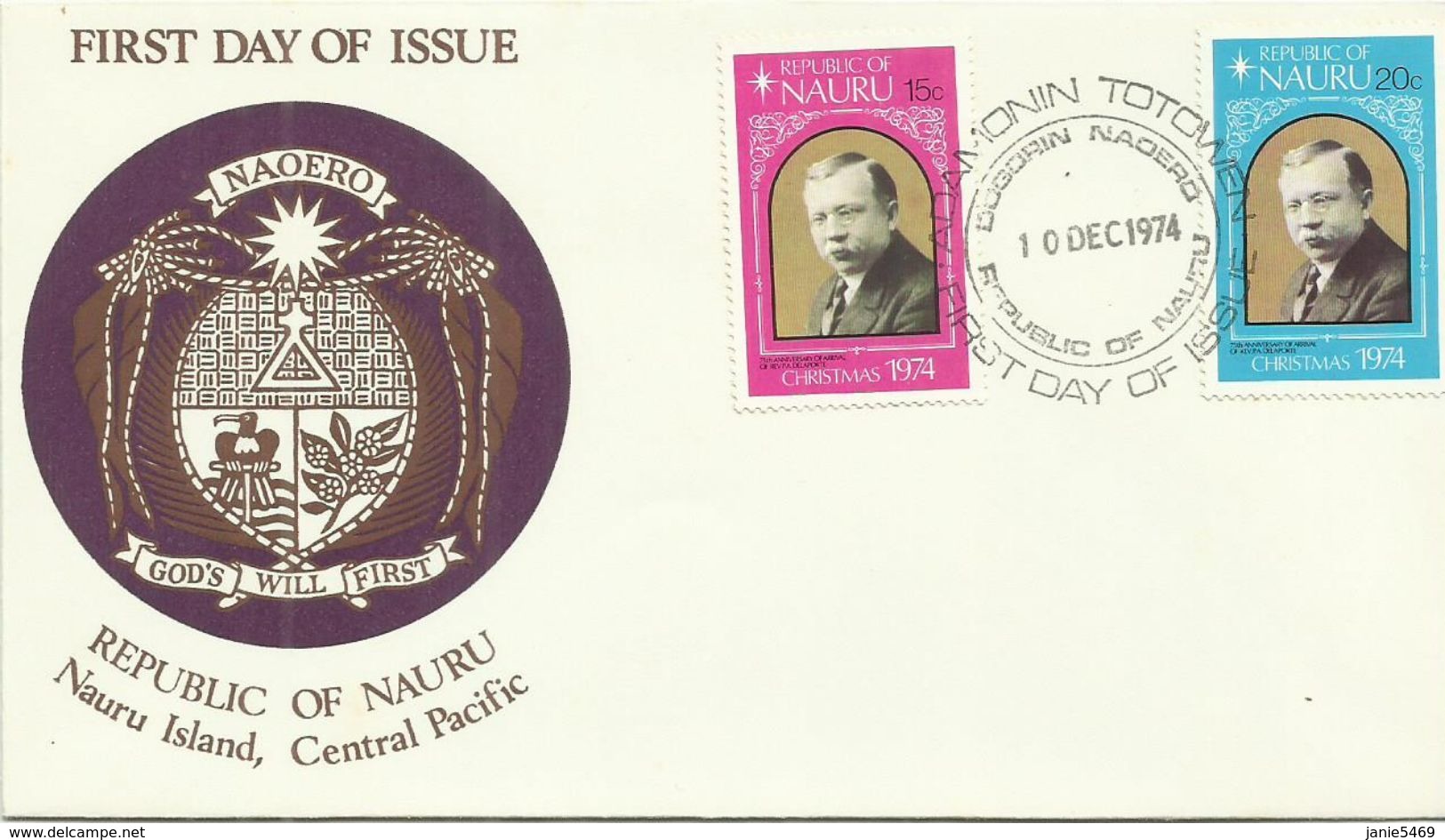 Nauru  SG 127-128 1974 Christmas,First Day Cover - Nauru