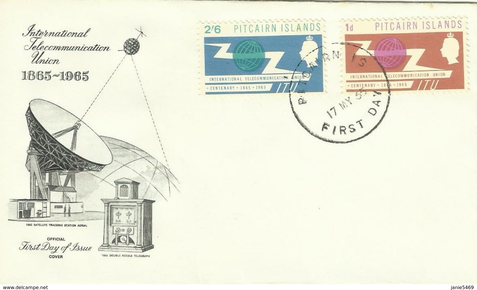 Pitcairn Islands SG 49-50 1965 ITU ,First Day Cover - Pitcairn