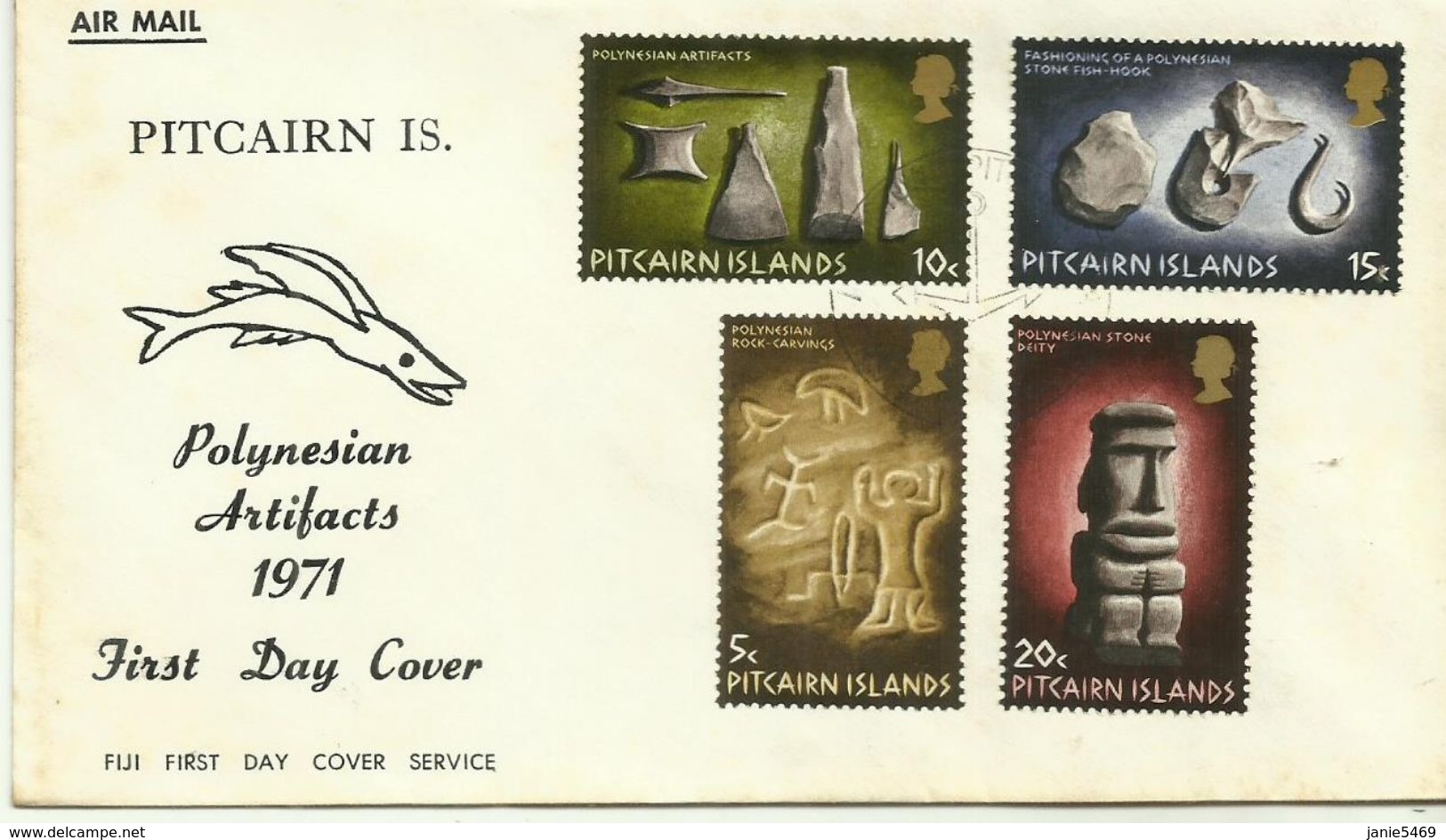 Pitcairn Islands SG 116-119 1971 Polynesian Arts ,First Day Cover - Pitcairninsel