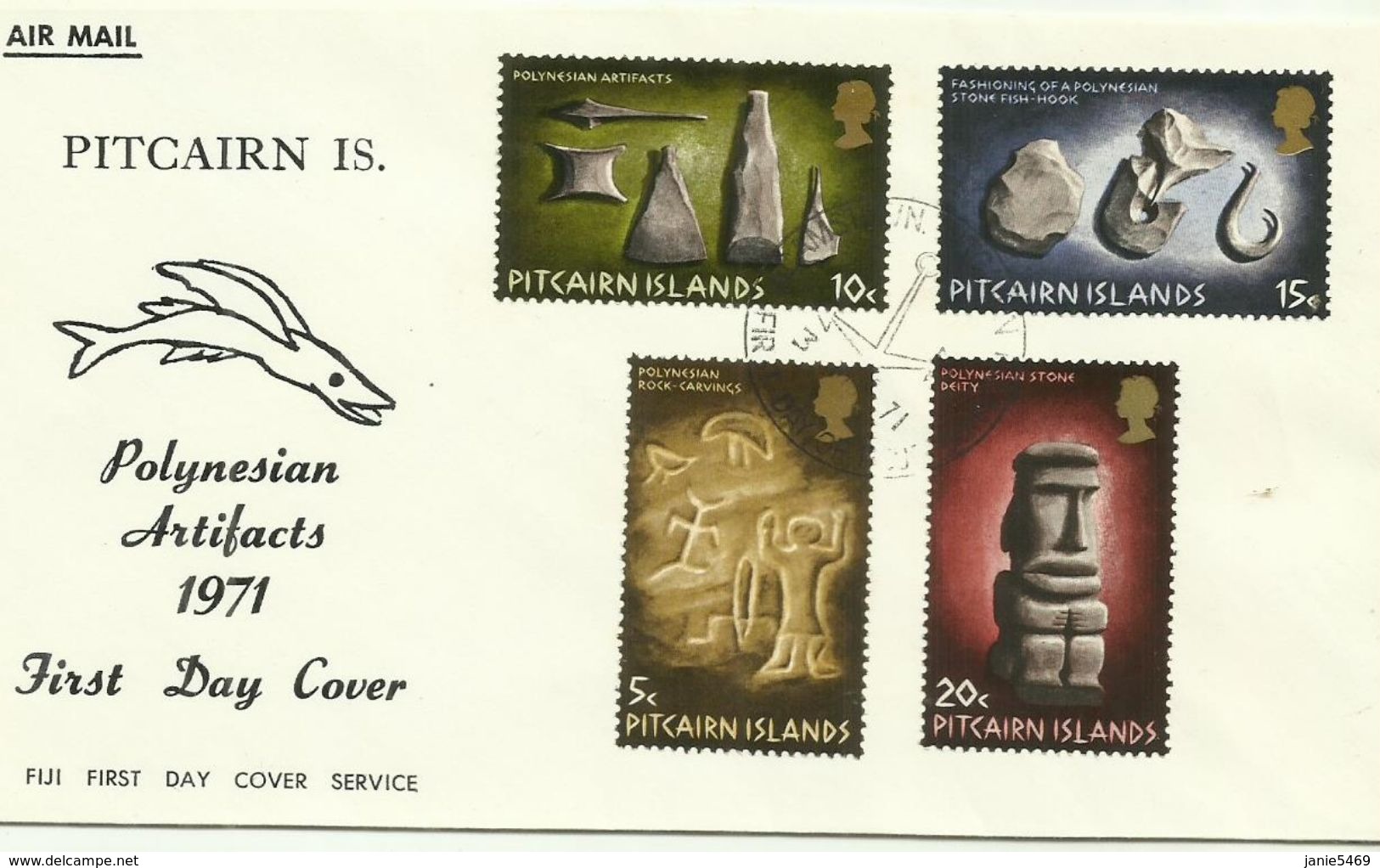 Pitcairn Islands SG 116-119 1971 Polynesian Arts ,First Day Cover - Islas De Pitcairn