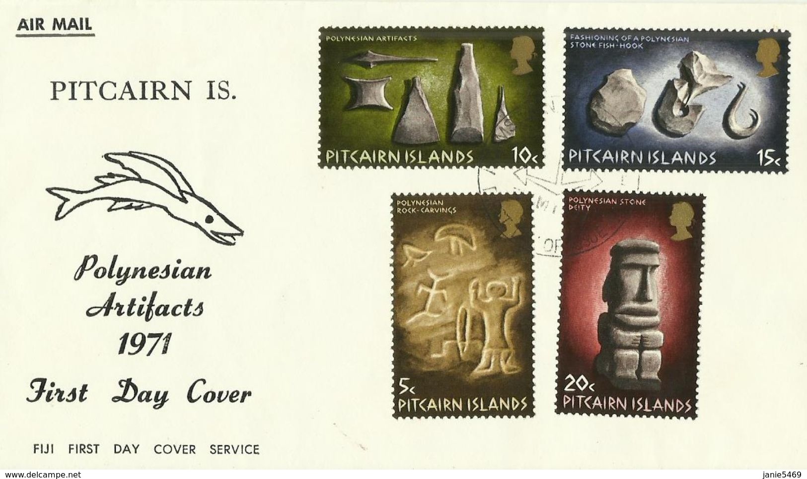 Pitcairn Islands SG 116-119 1971 Polynesian Arts ,First Day Cover - Pitcairn