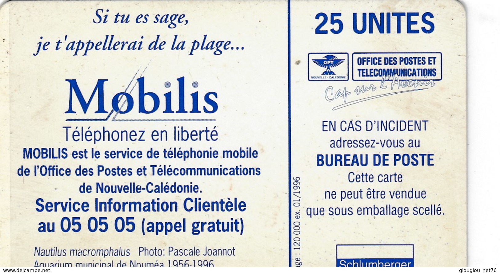 CARTE TELEPHONIQUE  NOUVELLE CALEDONIE  25 UNITES - Nueva Caledonia