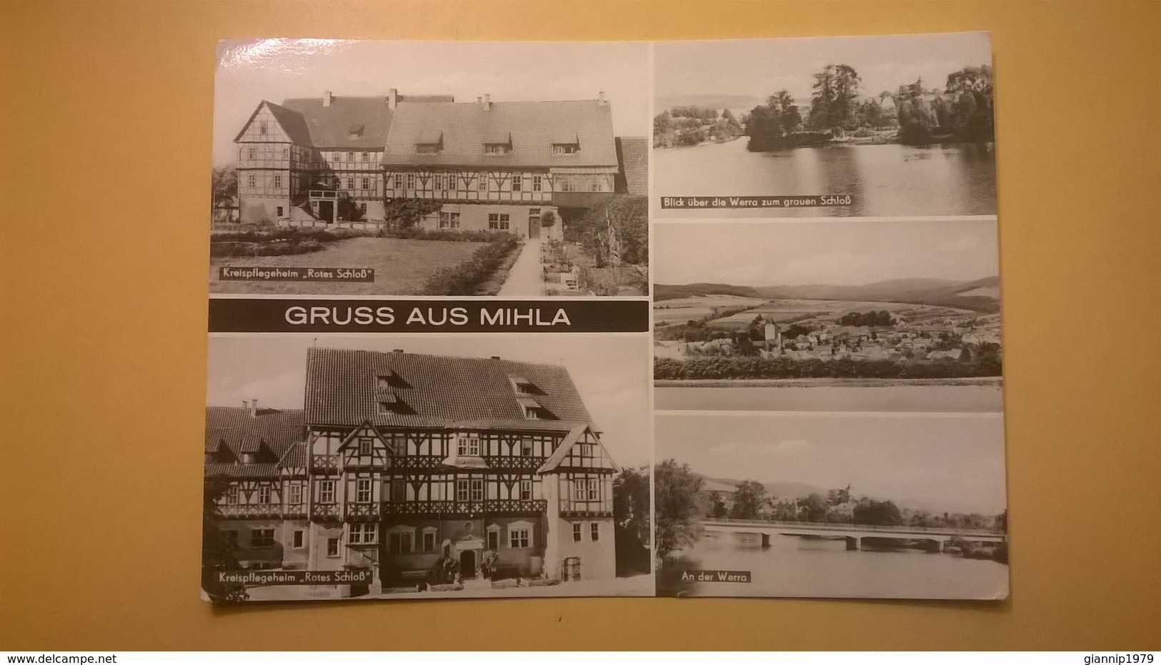 CARTOLINA POSTCARD VIAGGIATA GRUSS AUS MIHLA VIAGGIATA 1980 AFFRANCATA EDIFICI NELLA DDR - Waltershausen