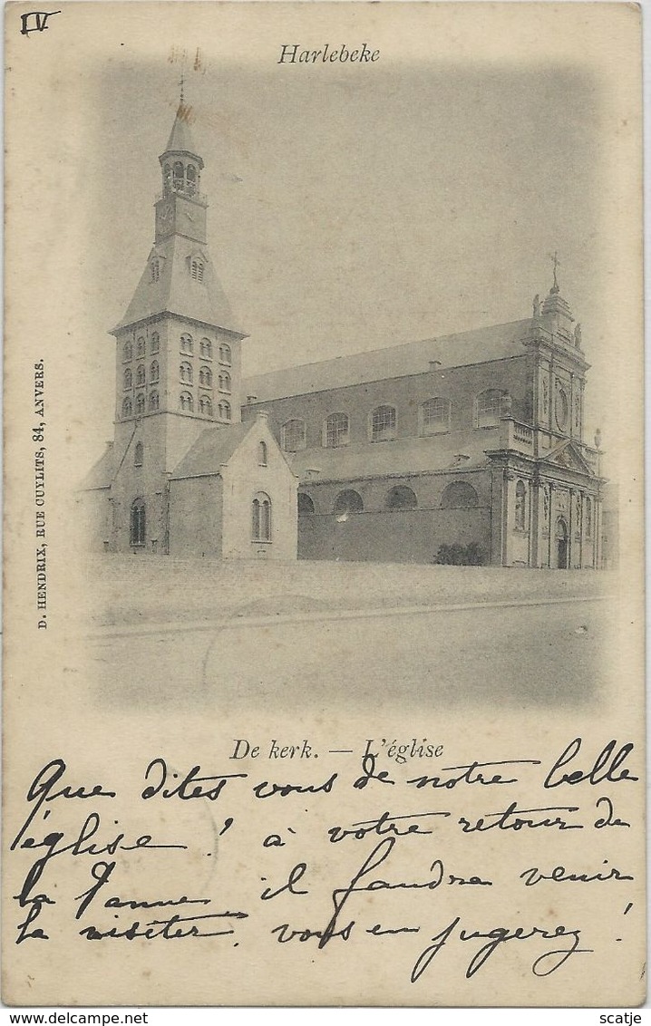 Harelbeke    De Kerk    -    1900  Naar   La Panne - Harelbeke