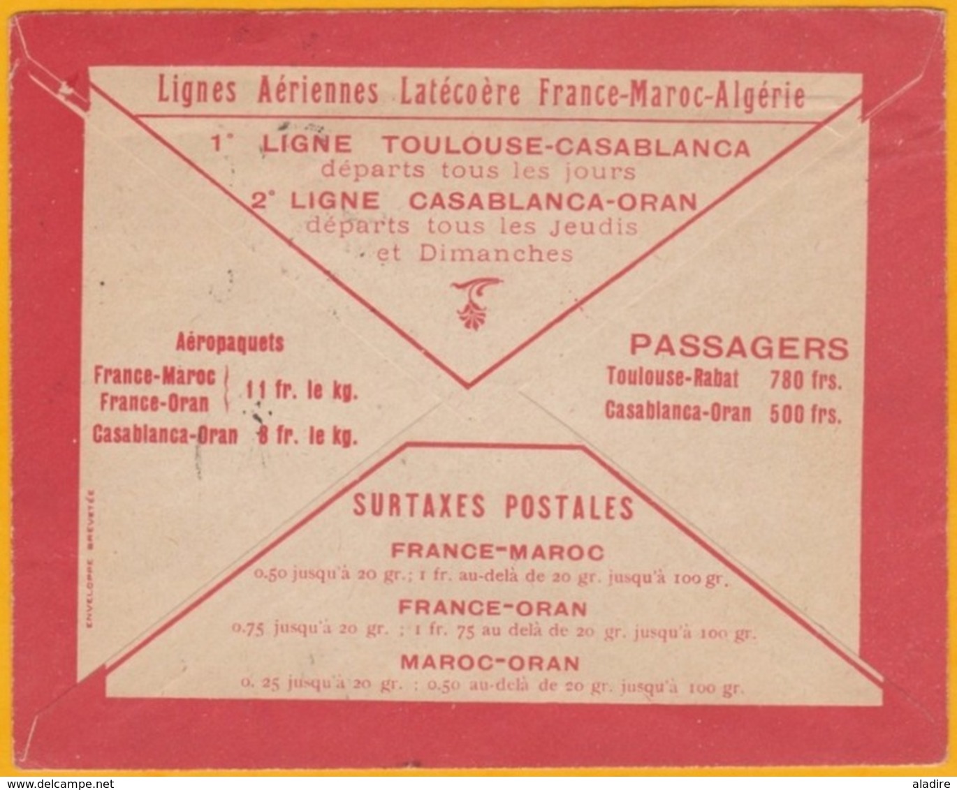 1924 - Maroc Précurseur Avion - Lettre Recommandée De Casablanca Vers Paris Par Lignes Aériennes Latécoère - Covers & Documents