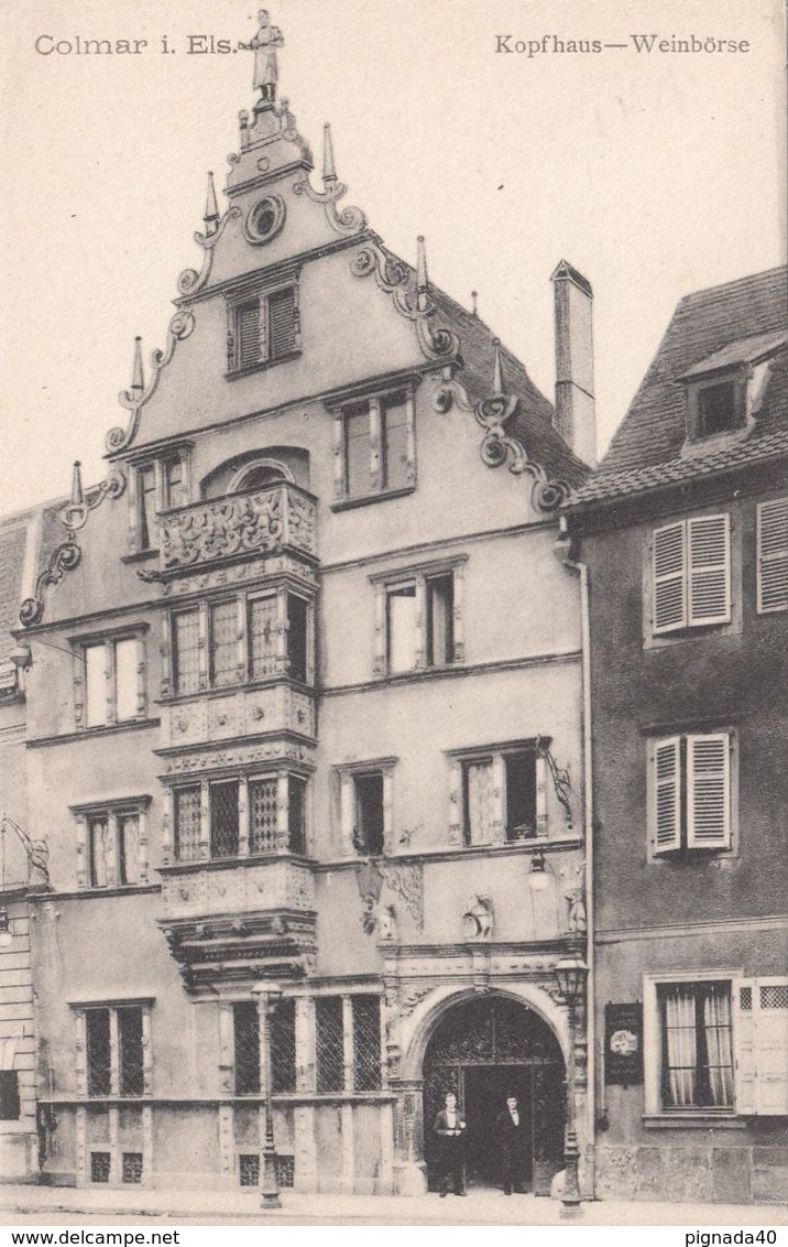 Cp , 68 , COLMAR I. Els. , Kopfhaus , Weinbörse - Colmar