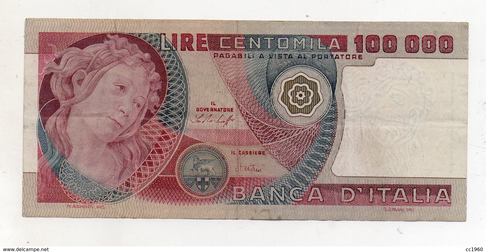 Italia - Banconota Da Lire 100.000 " Botticelli " - Decreto 20.06.1978 - (FDC8126) - 100000 Lire