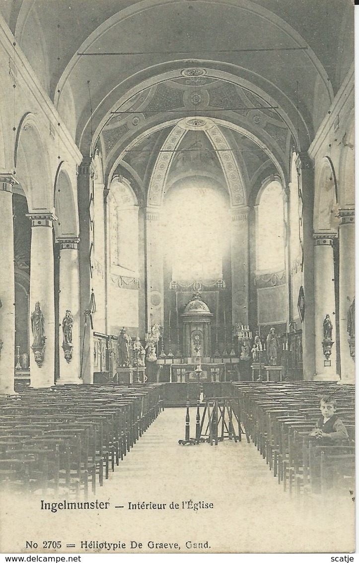 Ingelmunster   -   Intérieur De L'Eglise  -  Prachtige Kaart!  -   1909  Naar  Kortrijk - Ingelmunster