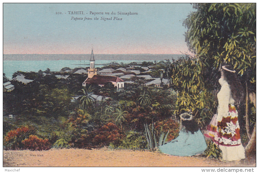 Tahiti - Papeete Vu Du Sémaphore - Pas Circulé, Colorisée - Polynésie Française