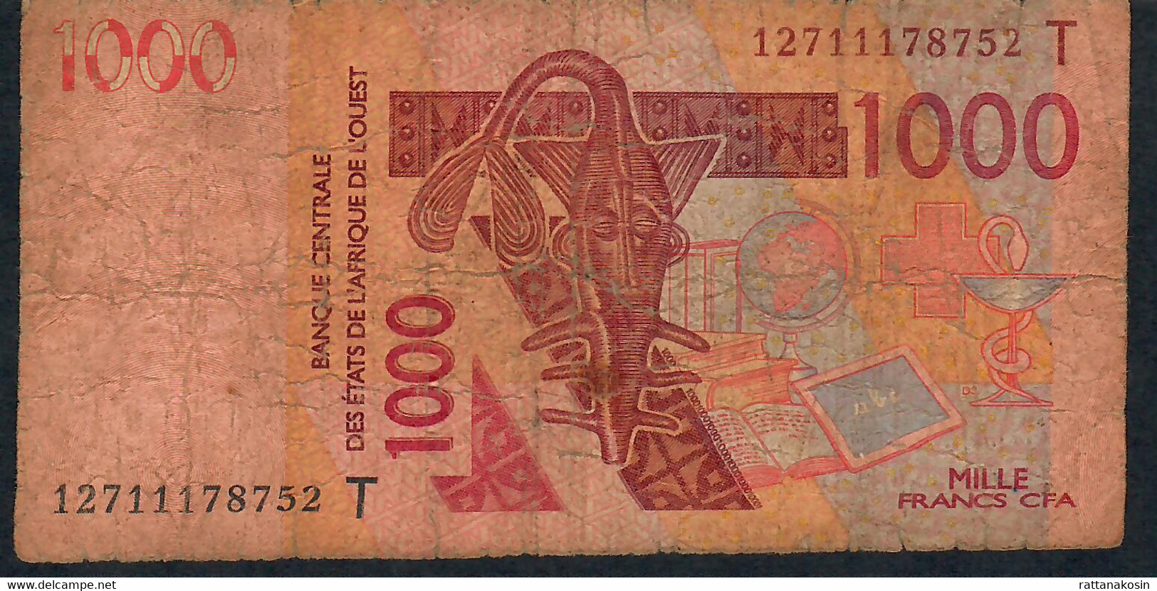 W.A.S. TOGO P815Tl 1000 Francs (20)12 FINE - Togo