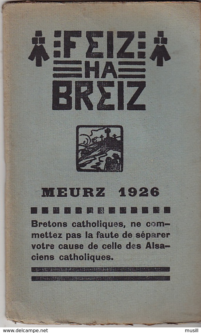 Feiz Ha Breiz.  Meurz 1926. N° 3. Ar C'Horn-Boud. Meurz 1926. N° 3. Joseph Cadic. - Magazines