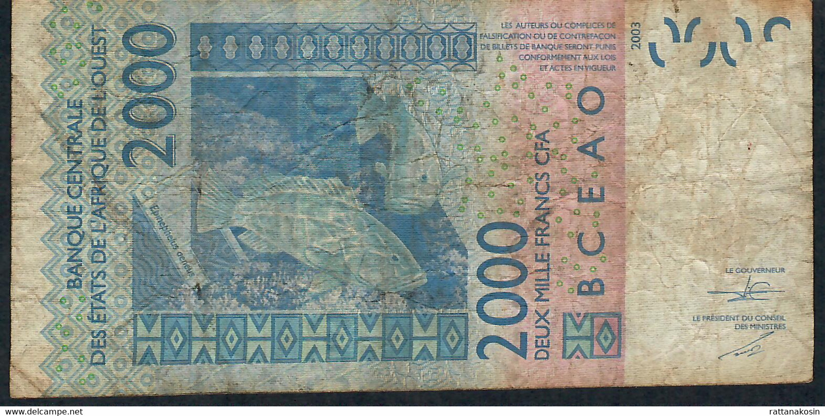 W.A.S. TOGO P816To 2000 Francs (20)15 F-VF - Togo