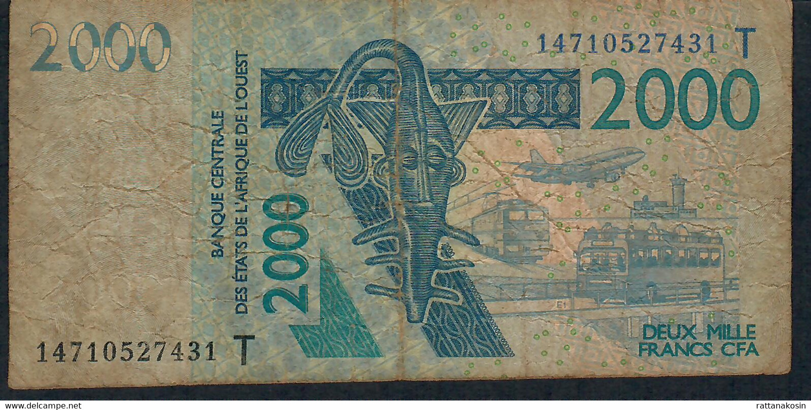 W.A.S. TOGO P816Tn2000 Francs (20)14 FINE - Togo