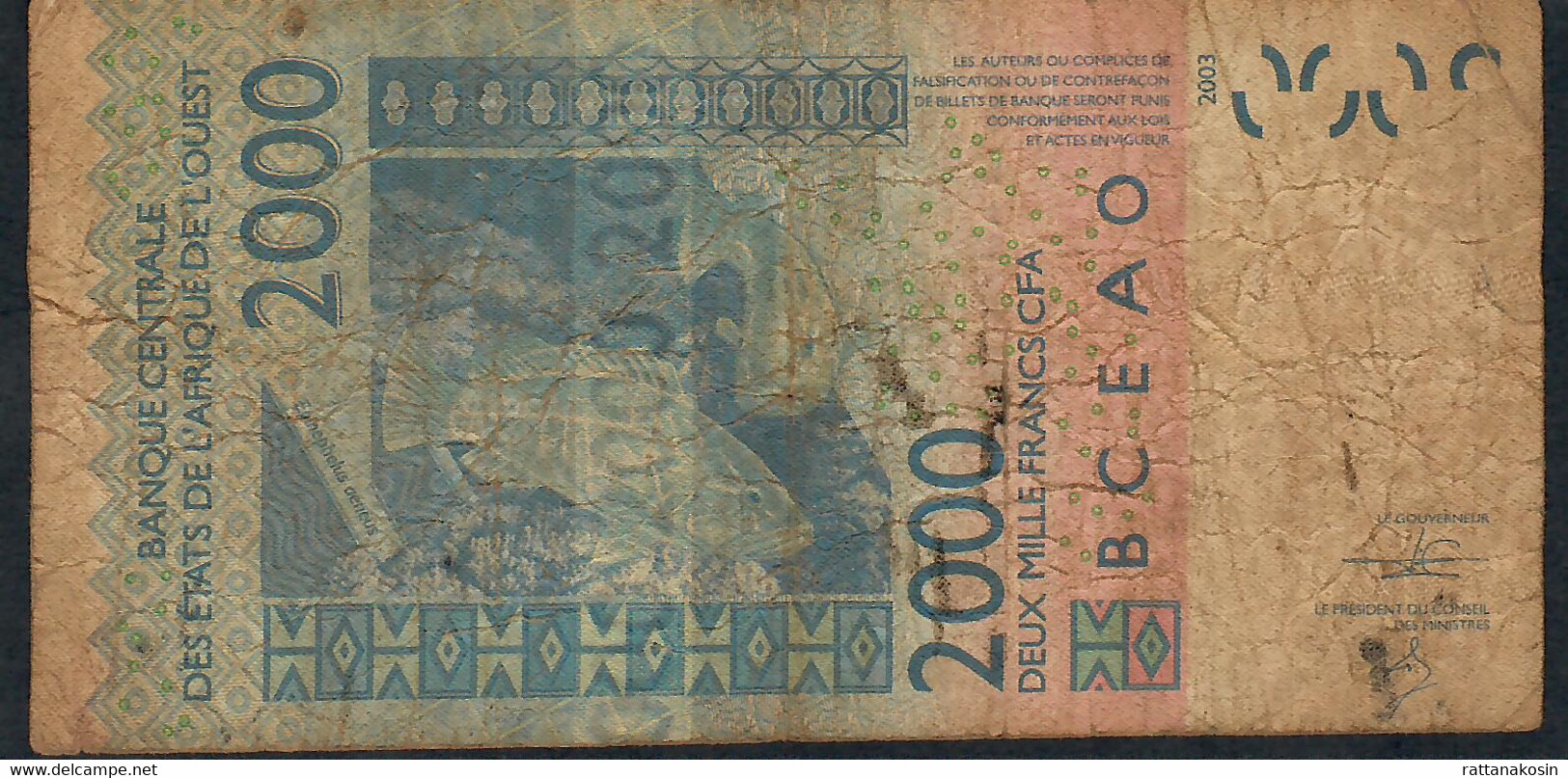 W.A.S. TOGO P816Tn2000 Francs (20)14 FINE - Togo