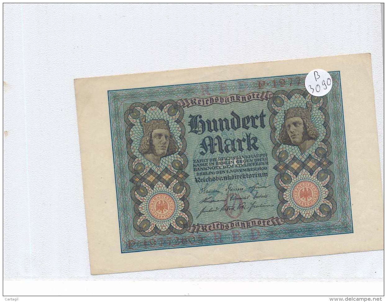 Billets -B3090 - Allemagne - 100 Mark 1920 (type, Nature, Valeur, état... Voir  Double Scan) - 100 Mark